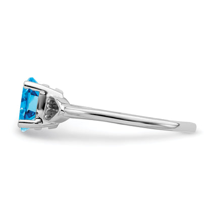 Solid 14k White Gold 6x4mm Oval Simulated Citrine VS CZ Ring