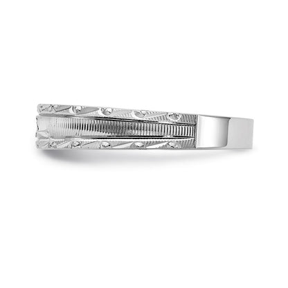 14K White Gold Aa Quality .03 Carat Diamond Trio Ladies Complete Wedding Band