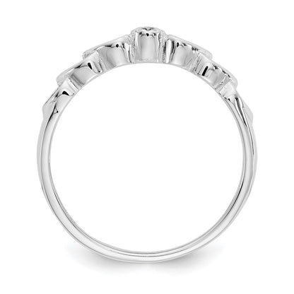 14k White Gold AAA Real Diamond heart ring