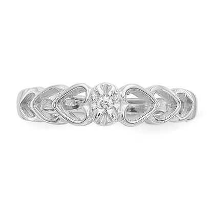14k White Gold AAA Real Diamond heart ring