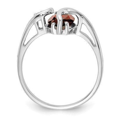14k White Gold 12x6mm Marquise Garnet AAA Diamond ring