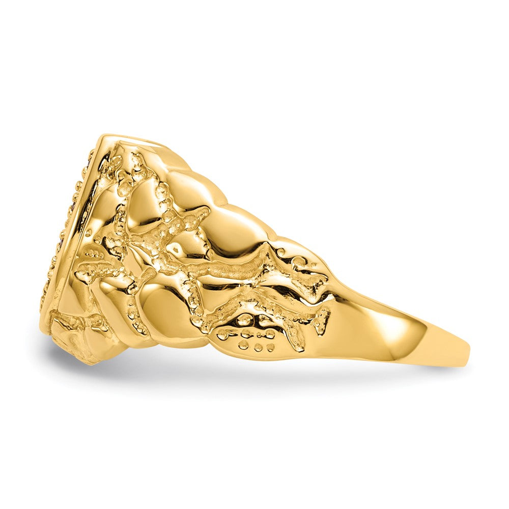 14K Yellow Gold Aaa Dia Ring