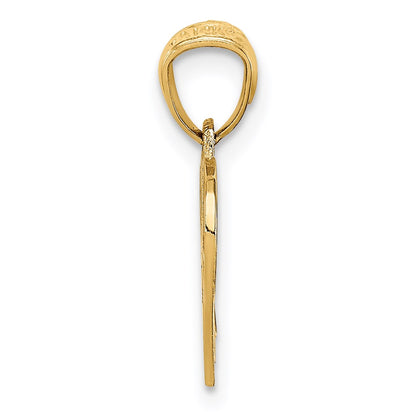 14k Yellow Gold 14K Basketball and Hoop Pendant
