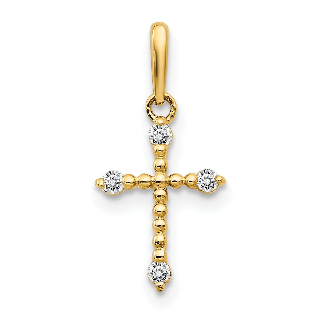 14k Yellow Gold 14k CZ Children's Cross Pendant