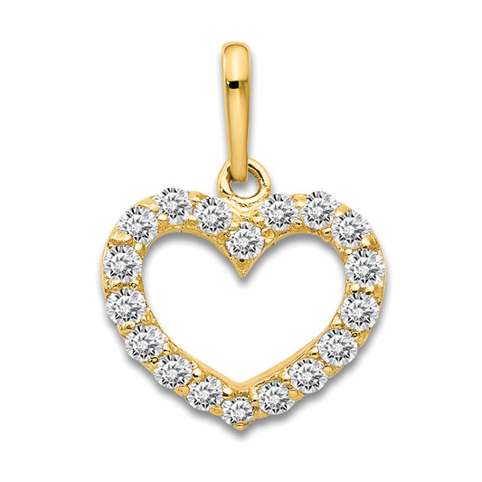 14k Yellow Gold 14k CZ Children's Heart Pendant