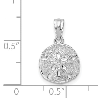 14k White Gold 14K White Gold Polished and Textured Sand Dollar Pendant