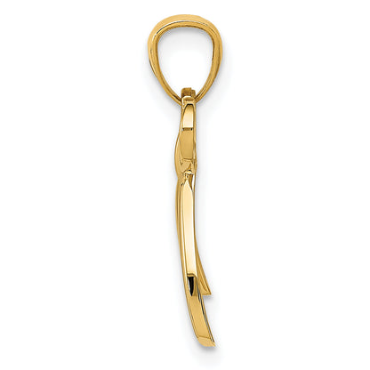 14k Yellow Gold 14k Gold Polished Small Ribbon Bow Pendant