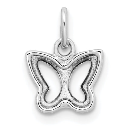 14K White Gold Cut Out Butterfly Pendant