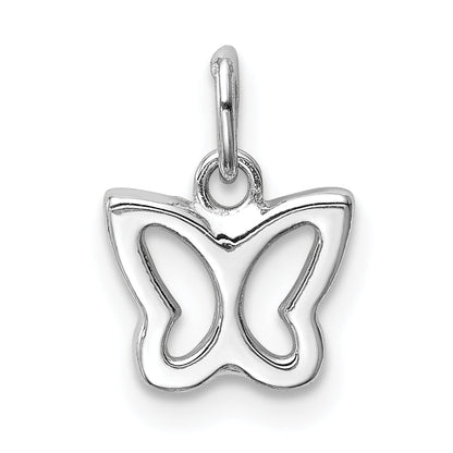 14K White Gold Cut Out Butterfly Pendant