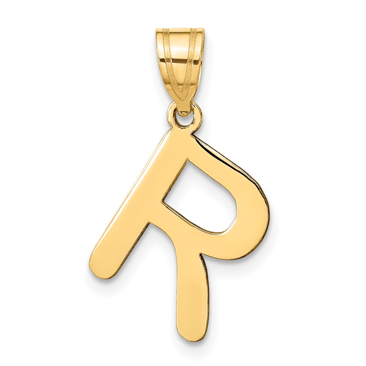 14k Yellow Gold 14k Polished Bubble Letter R Initial Pendant