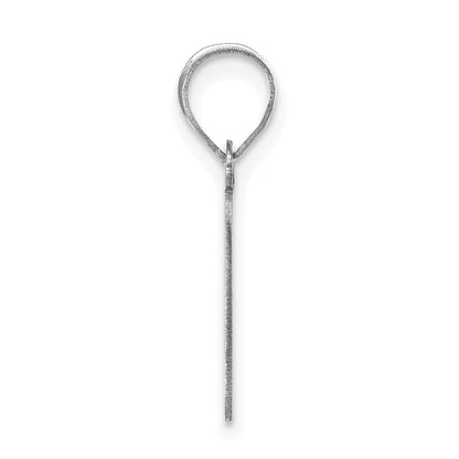 14k White Gold 14kw Polished Bubble Letter F Initial Pendant