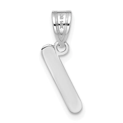 14k White Gold 14kw Polished Bubble Letter I Initial Pendant