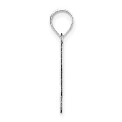 14k White Gold 14kw Polished Bubble Letter N Initial Pendant