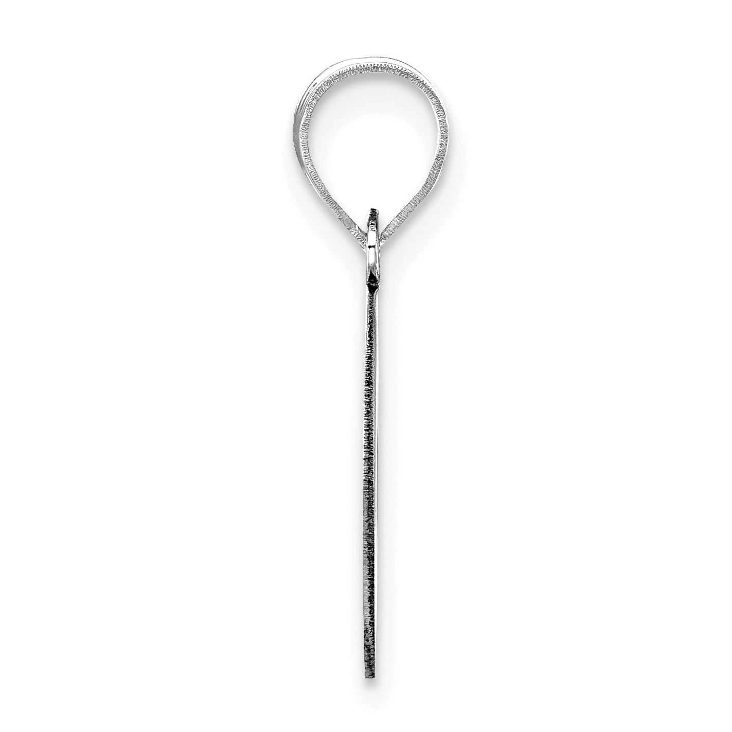 14k White Gold 14kw Polished Bubble Letter O Initial Pendant