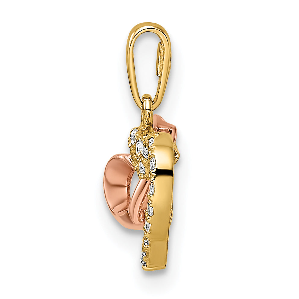 14k Two-tone 14k Two-tone CZ Hearts Pendant