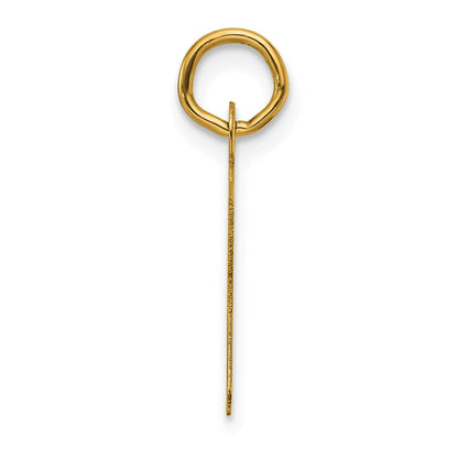 14K Yellow Gold Slanted Block Letter K Initial Charm