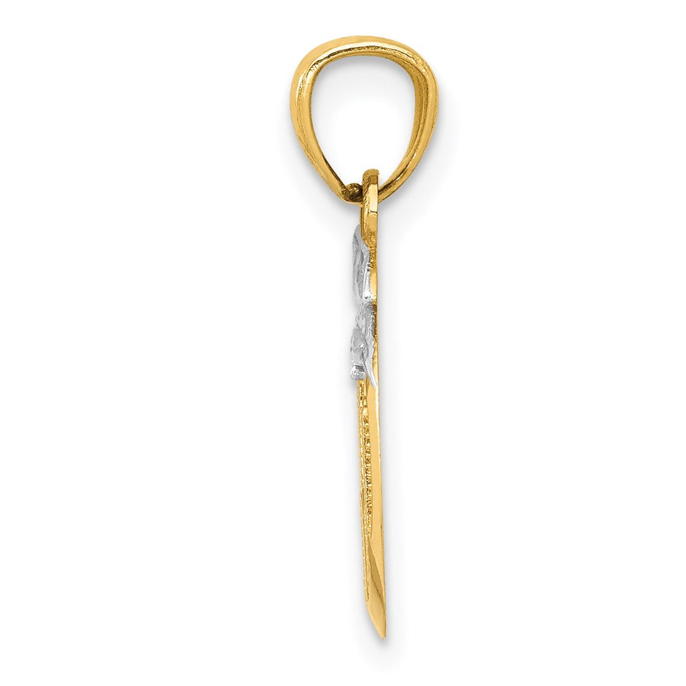 14k Yellow & Rhodium 14k with White Rhodium Cut-out New York Skyline i ...
