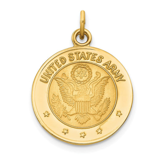14k Yellow Gold U.S. ARMY  Insignia Disc Pendant