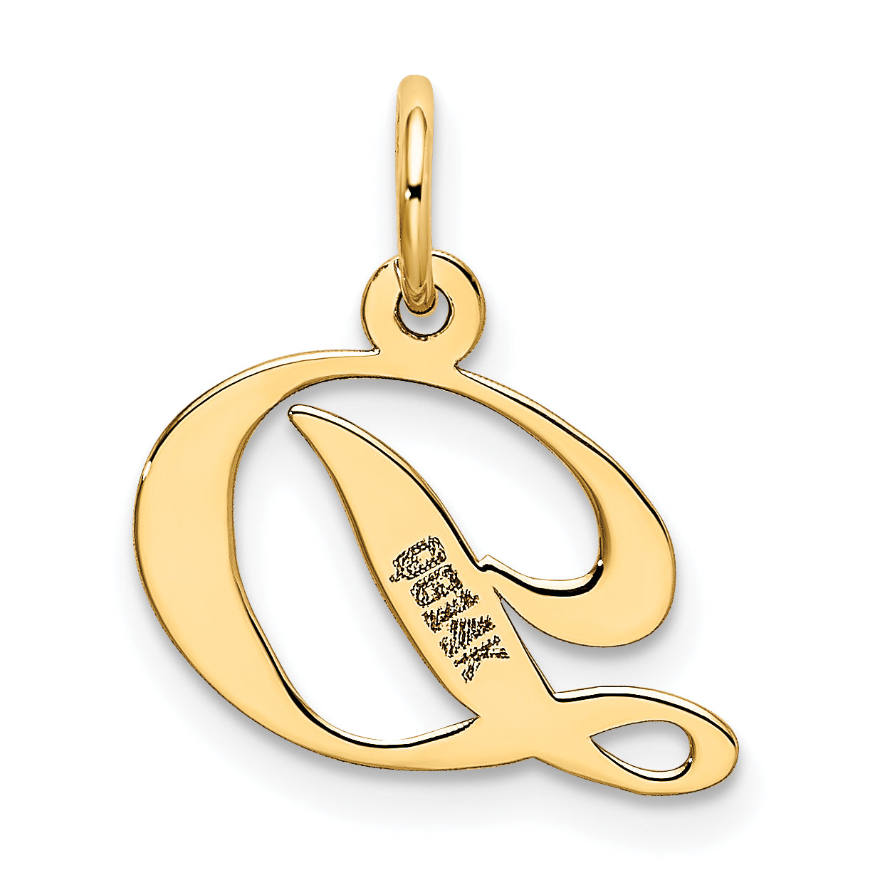 14k Yellow Gold 14K Small Fancy Script Letter D Initial Charm