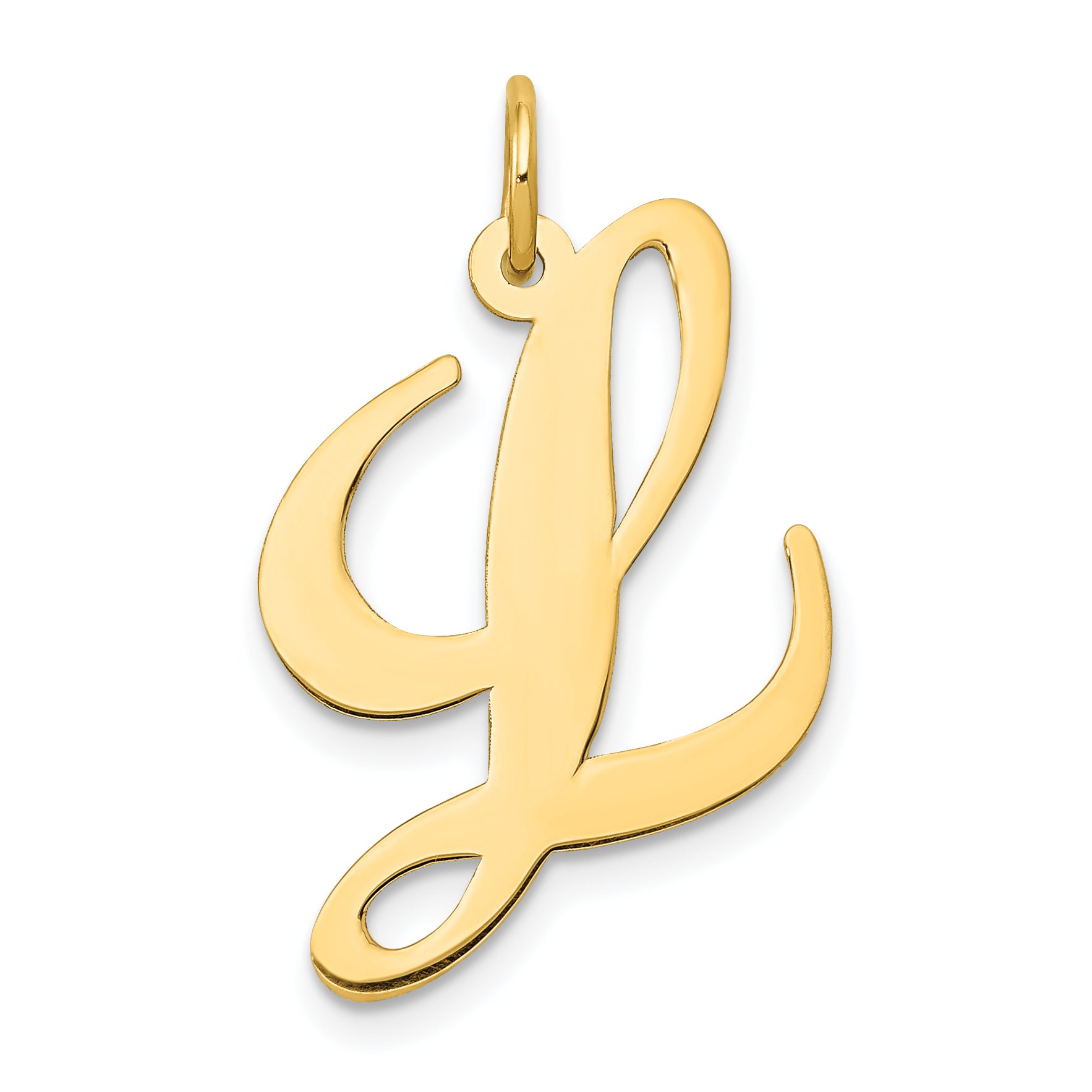 14k Yellow Gold 14k Large Fancy Script Letter L Initial Charm (YC654L ...