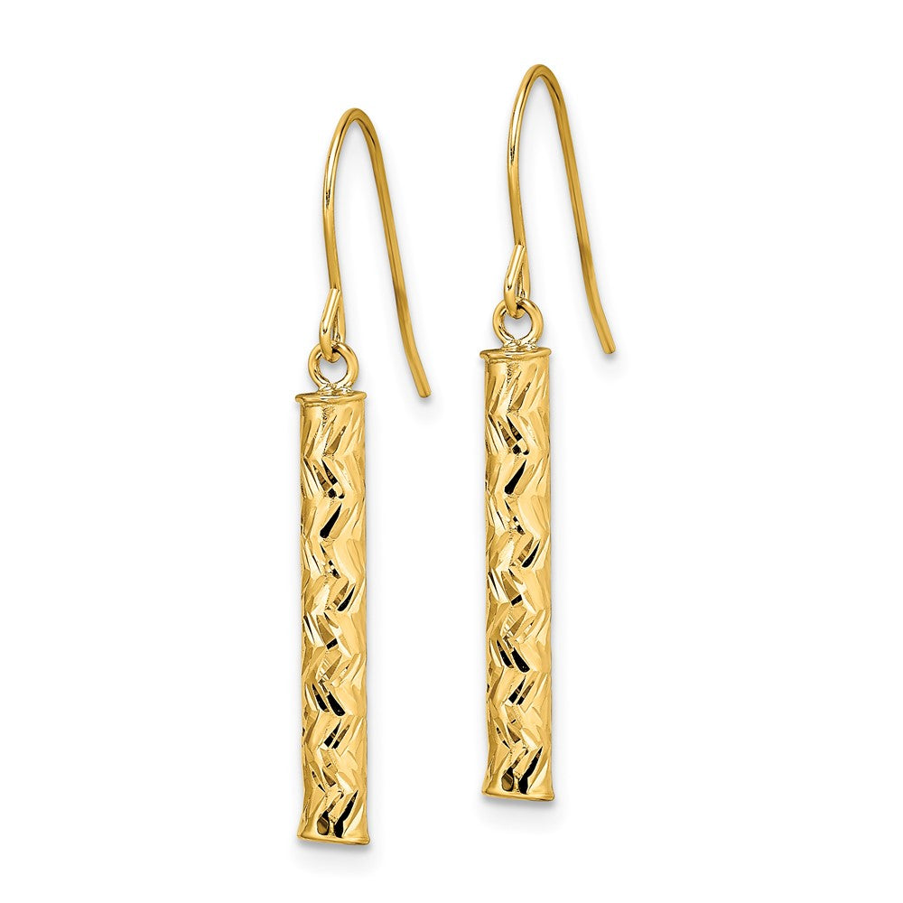 14k Yellow Gold Polished Dangle Earrings