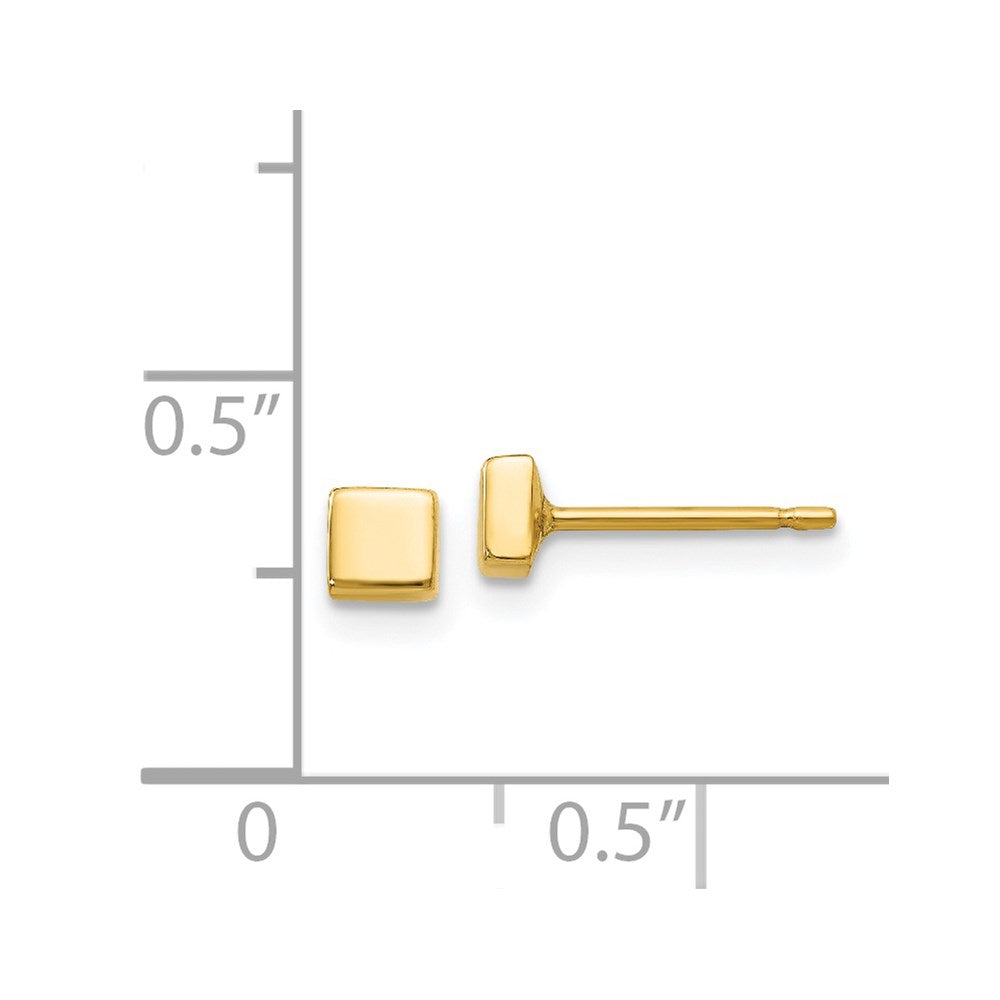 14K Yellow Gold Polished Square Post Ear