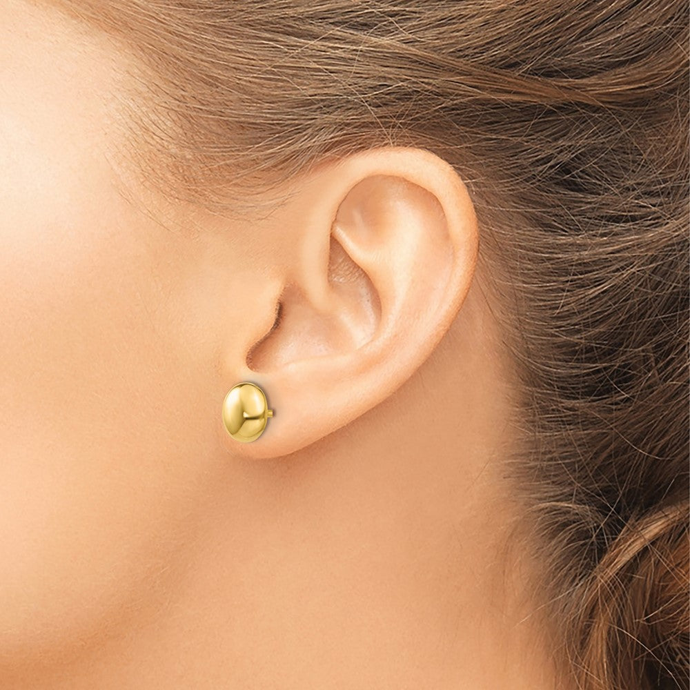 14K Yellow Gold Polished Button Post Ear