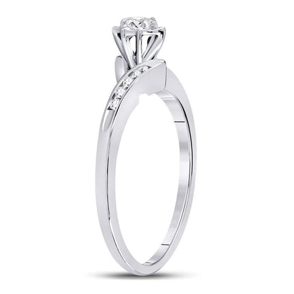 14k White Gold Marquise Diamond Marquise Bridal Engagement Ring 1/6 Cttw