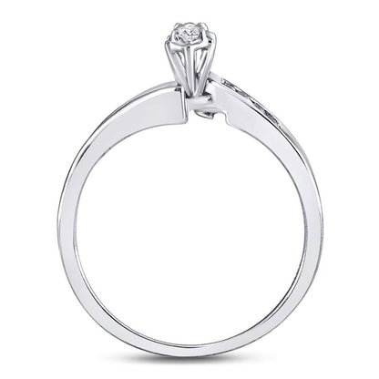 14k White Gold Marquise Diamond Marquise Bridal Engagement Ring 1/6 Cttw