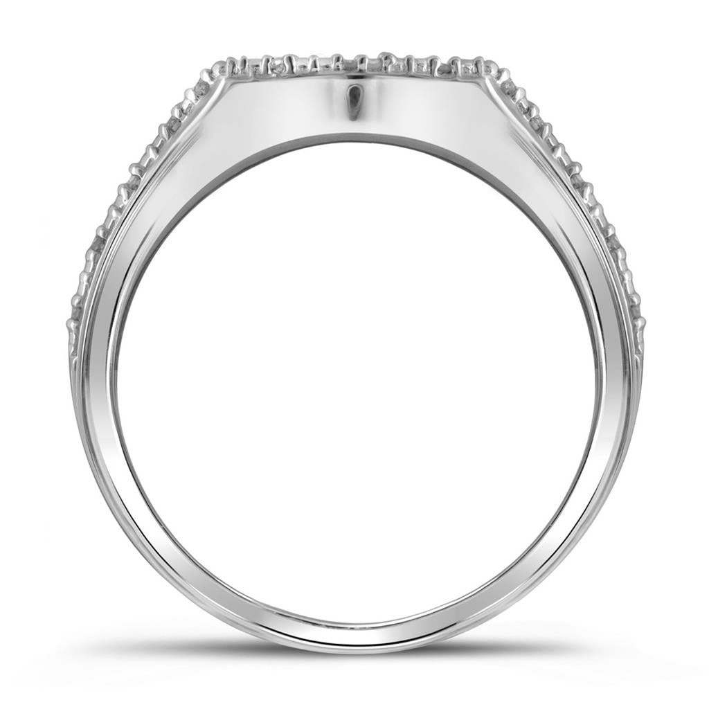 14k White Gold Diamond Bridal Wedding Ring Set 3/8 Cttw