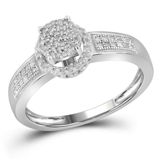 14k White Gold Diamond Bridal Engagement Ring 1/4 Cttw