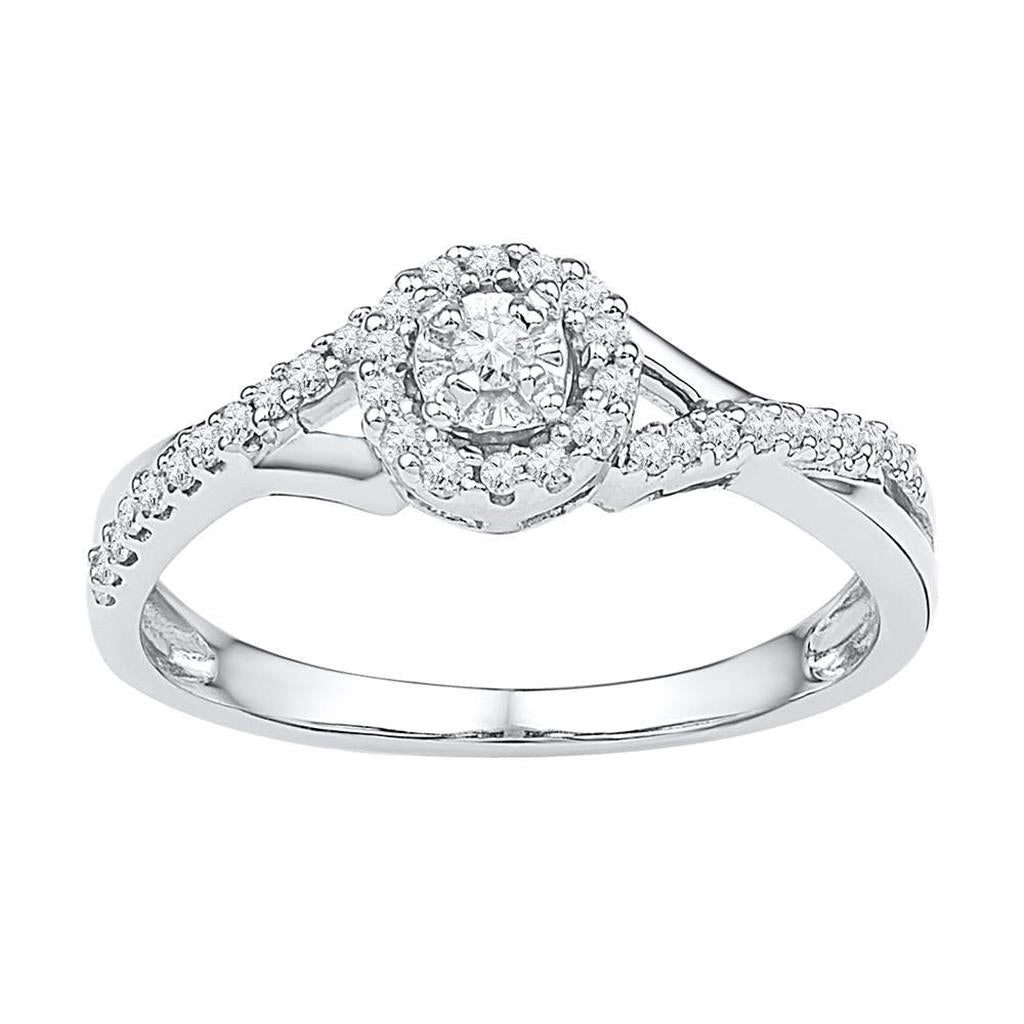 14k White Gold Round Diamond Solitaire Bridal Engagement Ring 1/4 Cttw