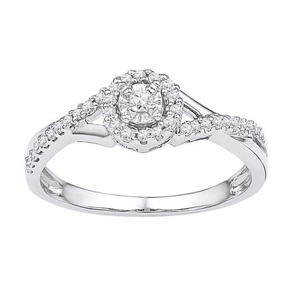 14k White Gold Round Diamond Solitaire Bridal Engagement Ring 1/4 Cttw