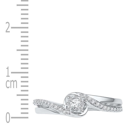 14k White Gold Round Diamond Solitaire Bridal Engagement Ring 1/8 Cttw