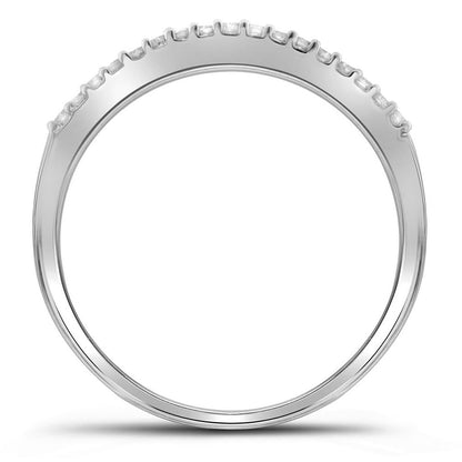 14k White Gold Round Diamond Bridal Wedding Ring Set 1/3 Cttw