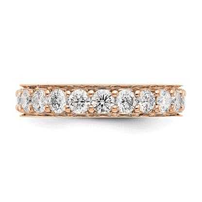 14k Rose Gold Polished Vintage 2ct Diamond Eternity Band