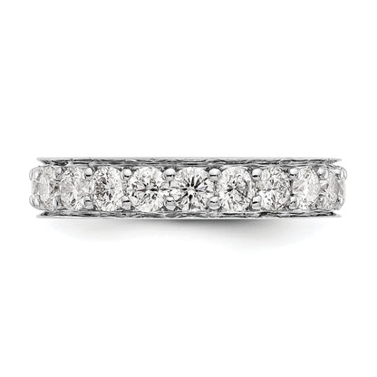 14k White Gold Polished Vintage 2ct Diamond Eternity Band