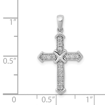 0.17 Ct. Natural Diamond Passion Cross Pendant in 14K White Gold