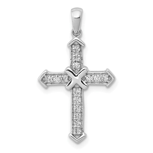 0.17 Ct. Natural Diamond Passion Cross Pendant in 14K White Gold