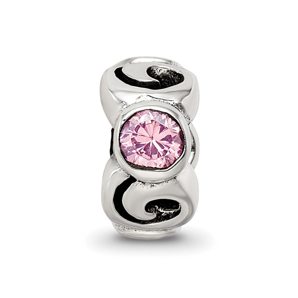 Sterling Silver Reflections Pink Cz Bead