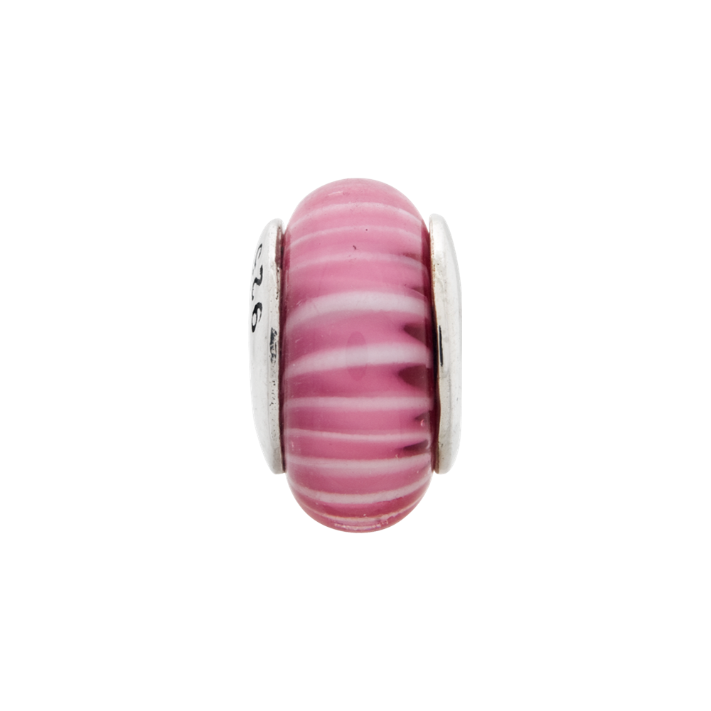Sterling Silver Reflections Hand-Blown Glass Bead