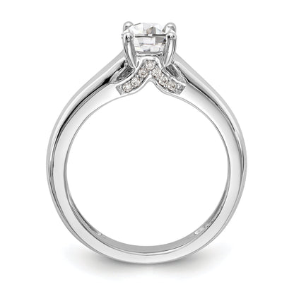 14K White Gold Round Solitaire Simulated Diamond Engagement Ring