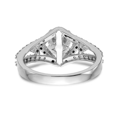 14kw Peg Set Simulated Diamond Cushion Halo Engagement Ring