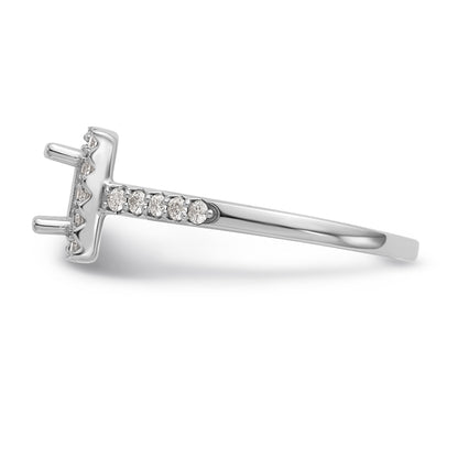 14K White Gold Diamond Princess CZ Square Halo Engagement Ring