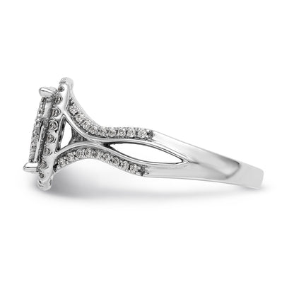 14K White Gold Complete Diamond Cluster Engagement Ring