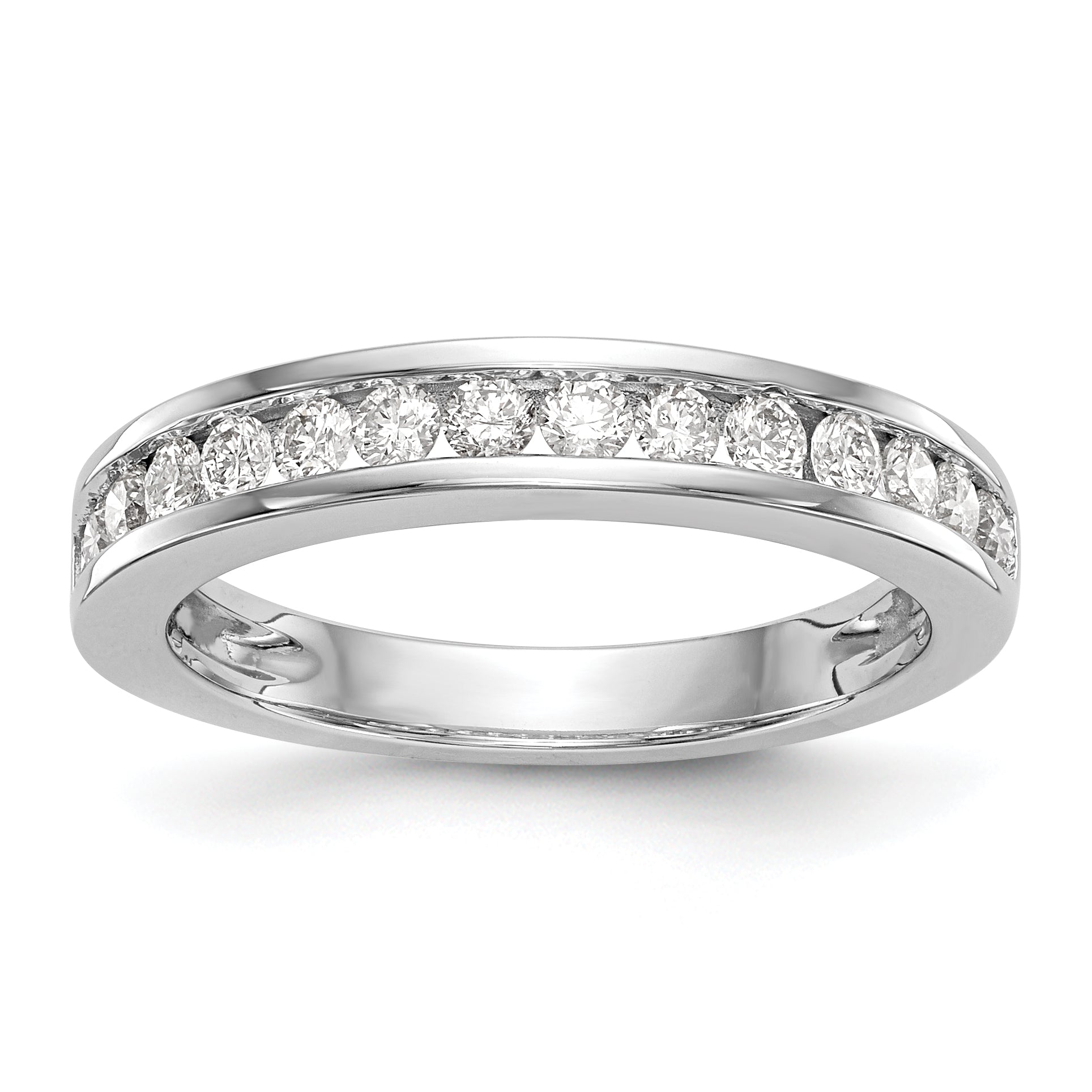 14K White Gold Diamond Wedding Band