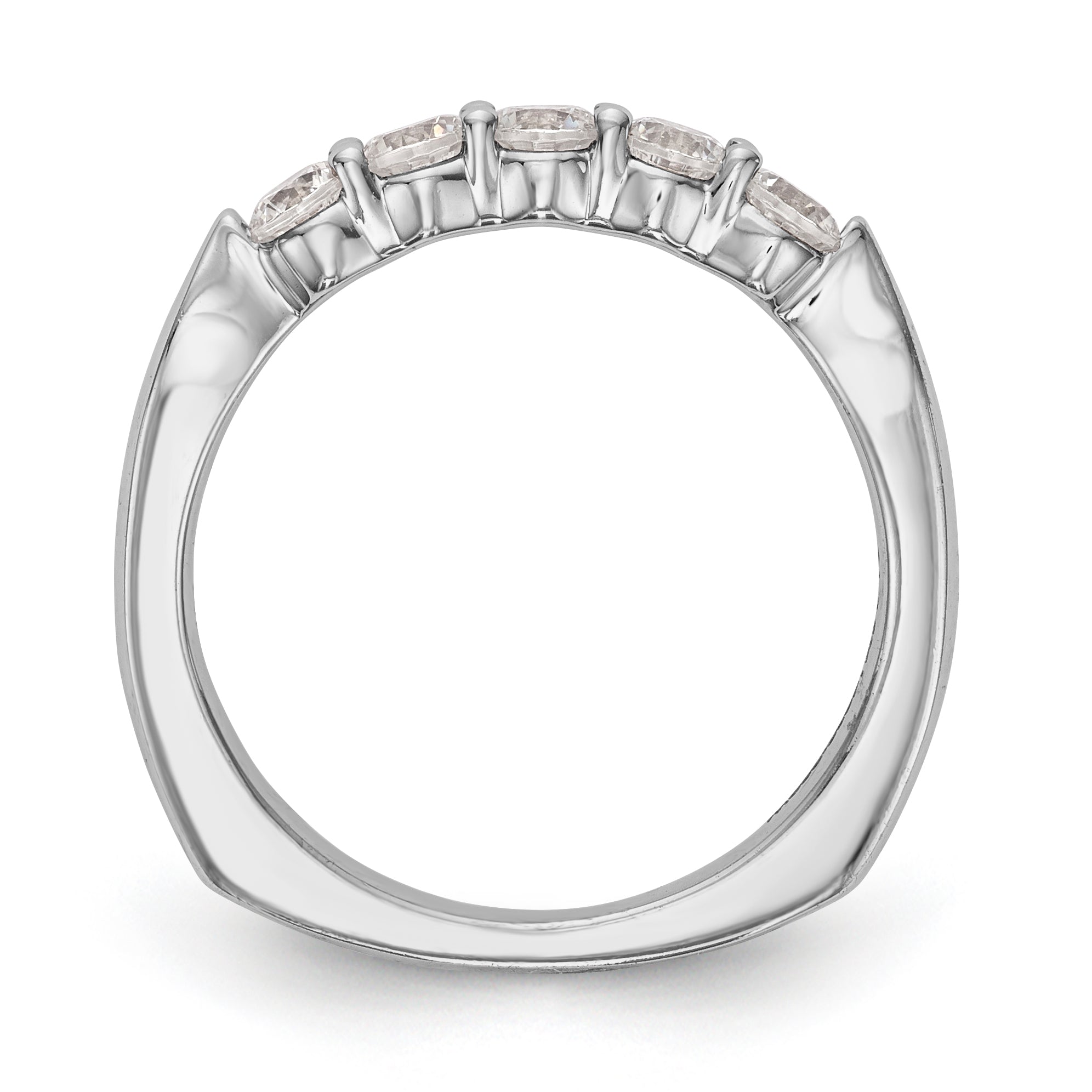 14K White Gold Diamond Wedding Band