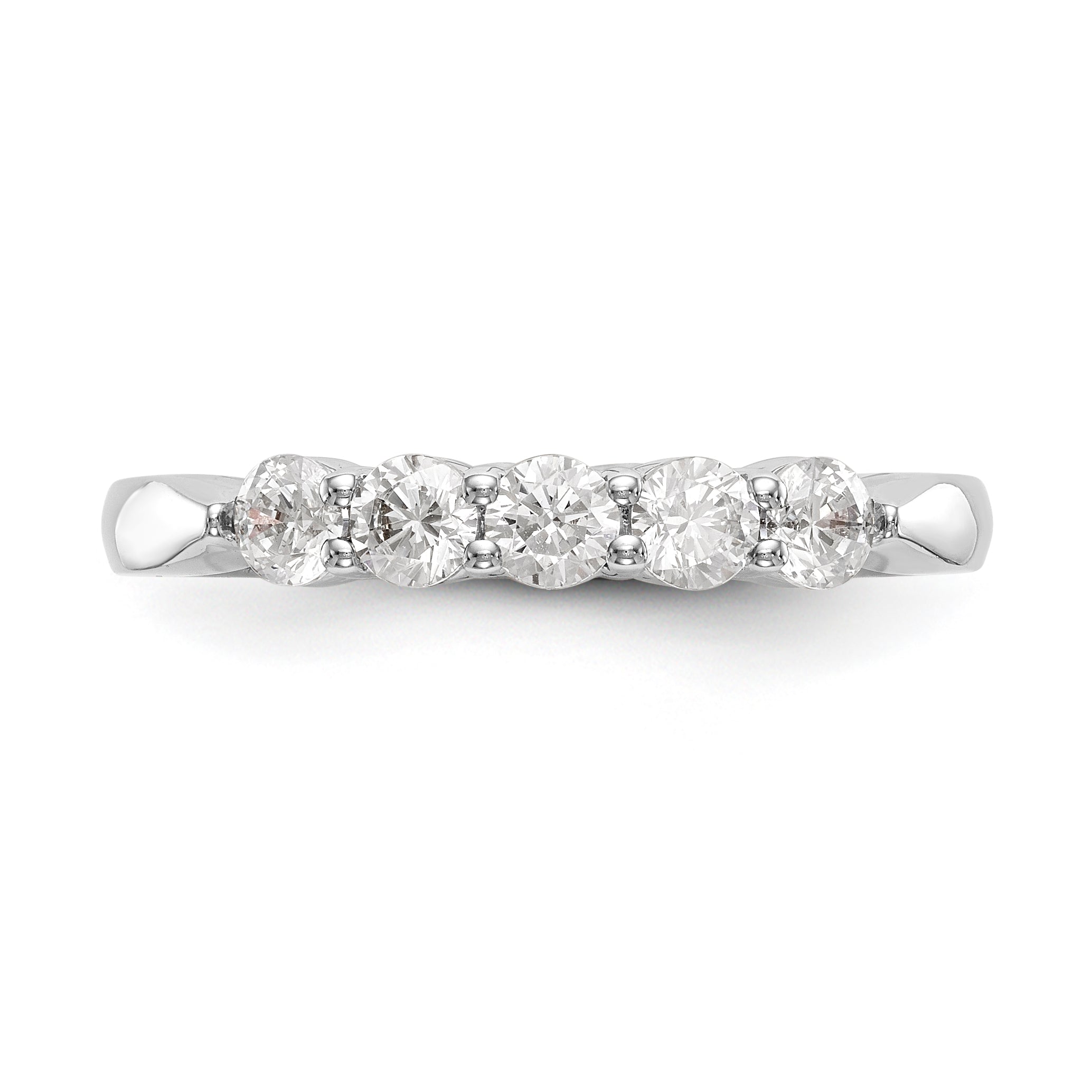 14K White Gold Diamond Wedding Band