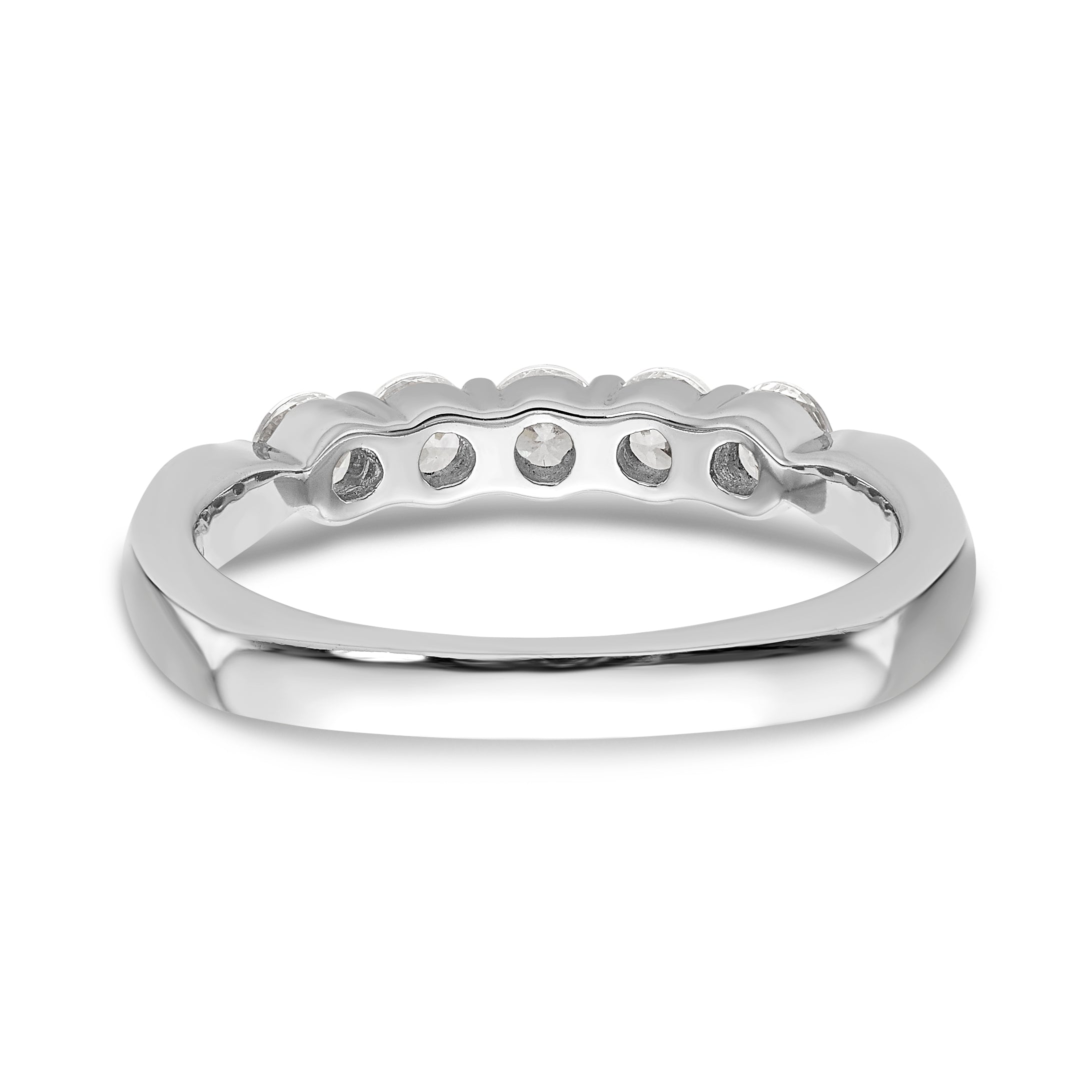 14K White Gold Diamond Wedding Band