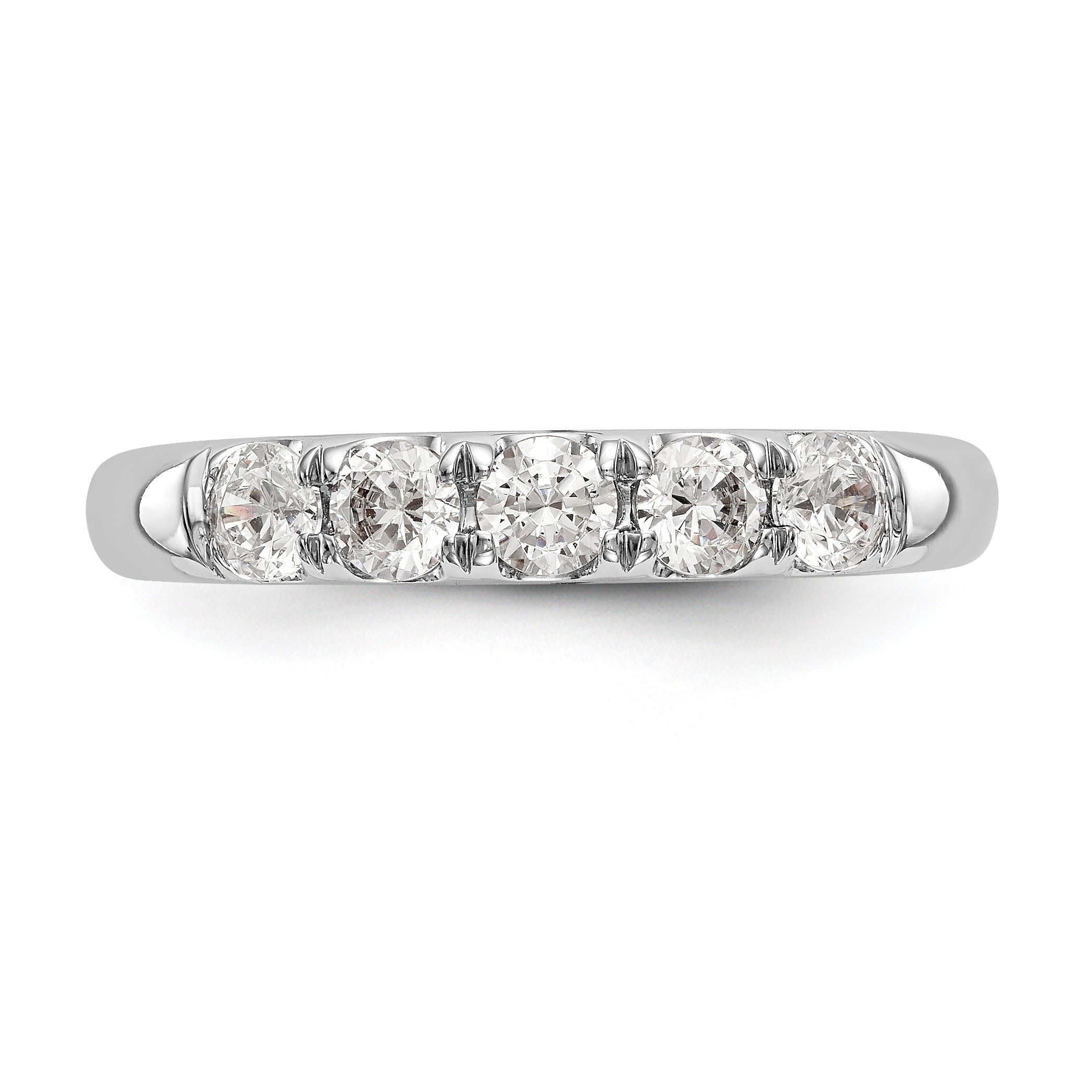 14K White Gold Diamond Wedding Band